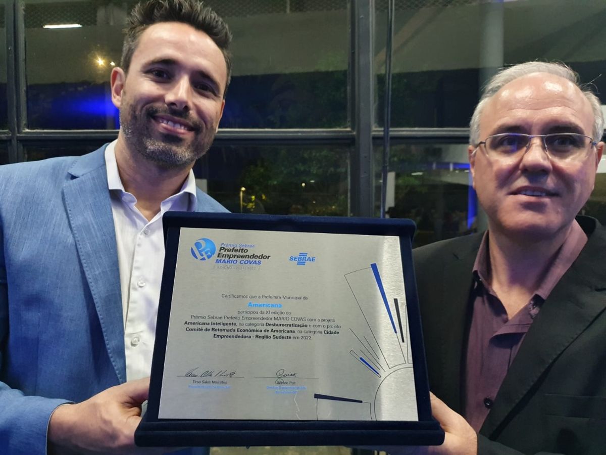 Americana recebe selo do Prêmio Sebrae Prefeito Empreendedor