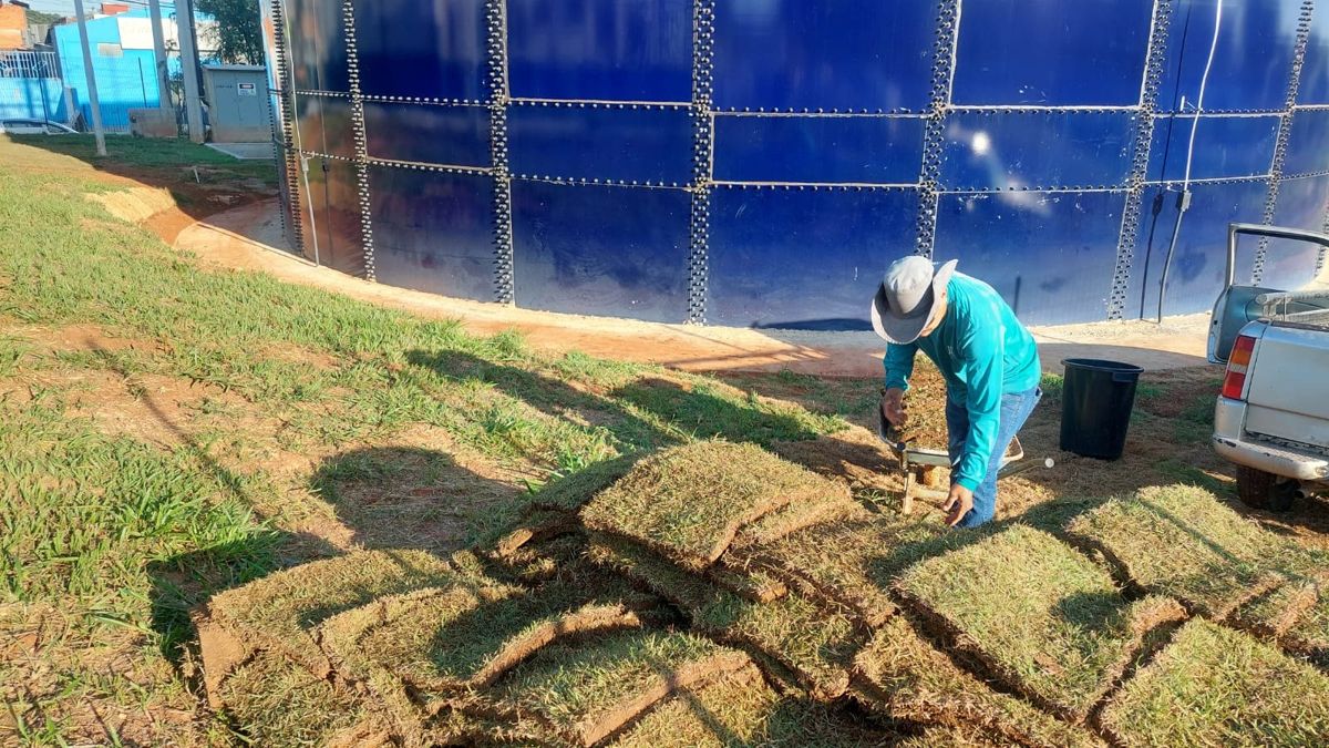 DAE avança com a etapa de paisagismo nas obras do reservatório do Parque Gramado